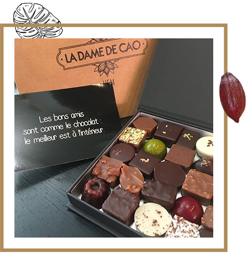 Coffret de chocolats artisanaux haut de gamme